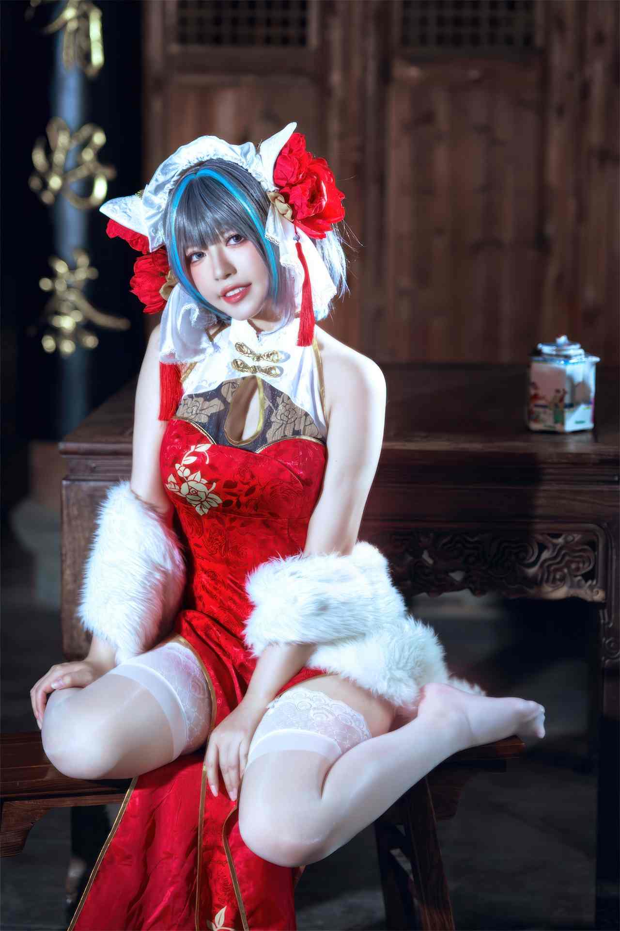 半半子碧蓝航线 柴郡 中华娘旗袍